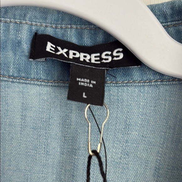 Express Denim Shirt Dress Size Large - Picture 2 of 6